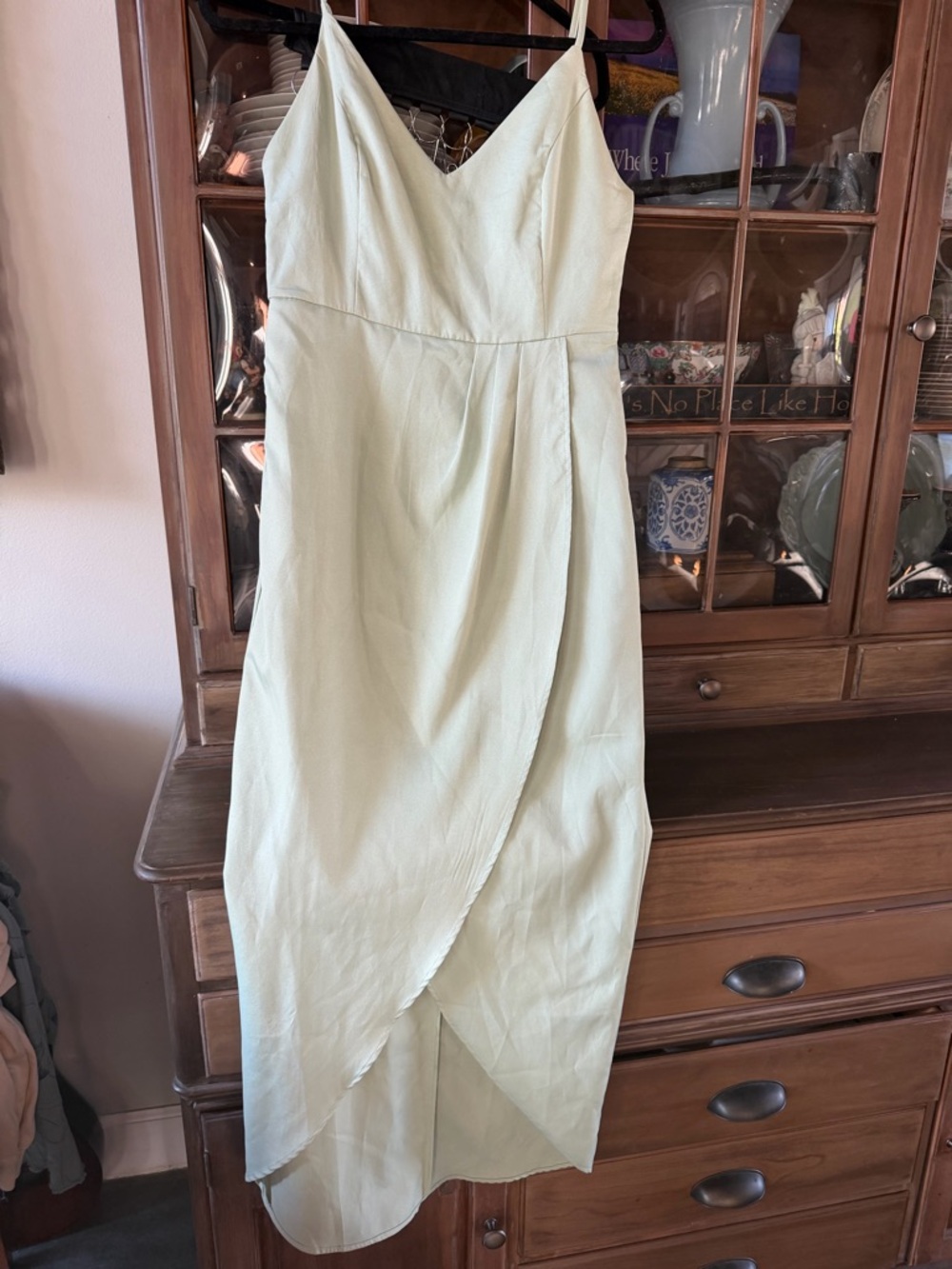 Light Sage Green Midi Dress with Delicate Straps
